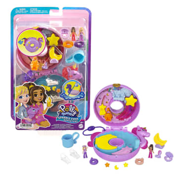 Polly Pocket Conjunto de Brinquedo Estojo Boia De Unicórnio - Imagem 1 de 6