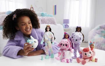 Barbie Doll Cutie Reveal Unicorn Plush Costume Doll With Pet, Color Change