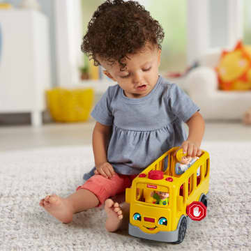 Fisher-Price Little People School Bus Toy With Lights And Sounds, 2 Figures, Toddler Toy