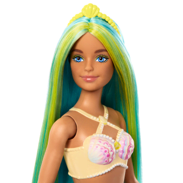 Barbie Fantasía Muñeca Sirena Cabello Verde y Azul - Image 3 of 6