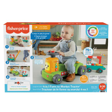 Fisher-Price Laugh & Learn 4-In-1 Farm To Market Tractor Ride-On Learning Toy, Multilanguage Version - Image 6 of 6