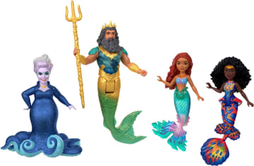 Disney the Little Mermaid Land & Sea Ariel Ultimate Story Set With 7 Small Dolls And 4 Figures - Imagen 2 de 5
