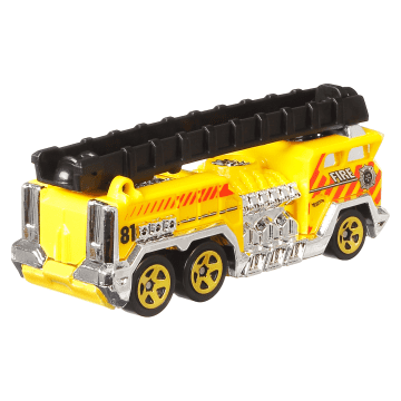 Hot Wheels Monster Trucks Vehículo de Juguete Camión 5 Alarm + Auto 5 Alarm