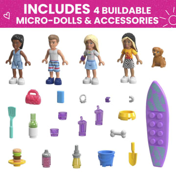 MEGA Barbie Dream Camper Adventure Building Kit Playset With 4 Micro-Dolls (580 Pieces)