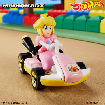 Hot Wheels Mario Kart Veículo de Brinquedo Kart Padrão Princesa Peach - Imagem 2 de 5