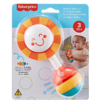 Fisher-Price Shake & Shine Sun Rattle, Baby Toy Bpa-Free Teething Toy With Sensory Details