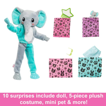 Barbie Cutie Reveal Chelsea Doll And Accessories, Jungle Series, Elephant-themed Small Doll Set
