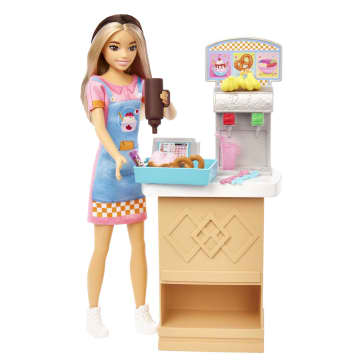 Barbie Toys, Skipper Doll And Snack Bar Playset With Color-Change Feature And Accessories, First Jobs