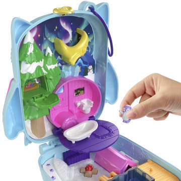 Polly Pocket Dolls And Playset, Pajama Party Snowy Sleepover Owl Compact - Imagen 4 de 6