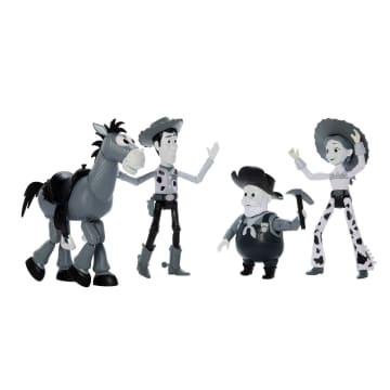 Disney And Pixar Toy Story Woody Roundup Pack 4 Figures Black & White