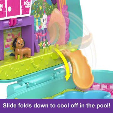 Polly Pocket Doggy Birthday Bash Compact Playset With 2 Micro Dolls, 14 Accessories & 5 Features