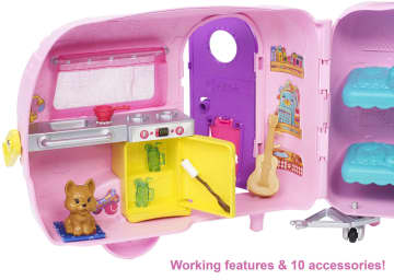 Barbie Club Chelsea Camper Playset With Doll & 10+ Themed Accessories