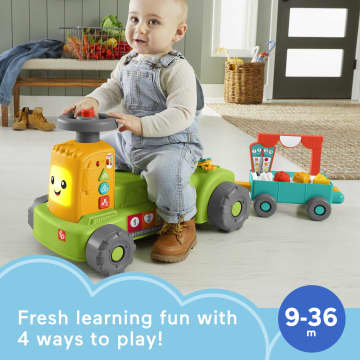 Fisher-Price Laugh & Learn 4-In-1 Farm To Market Tractor Ride-On Learning Toy, Multilanguage Version - Image 2 of 6