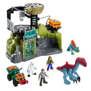 Imaginext Jurassic World Dinosaur Lab Playset With Owen Maisie & Dr. Grant Figures, 6 Play Pieces