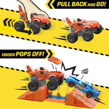 MEGA Hot Wheels Tiger Shark Chomp Course Monster Truck Building Toy With 2 Figures (245 Pieces)