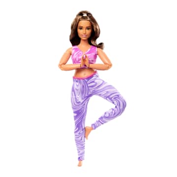 Barbie Made to Move Doll with 22 Joints, Dark Hair, Floral Yoga