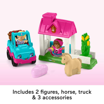 Fisher-Price Little People Barbie Horse Stable Toddler Playset With Light Sounds & 7 Pieces - Image 5 of 6