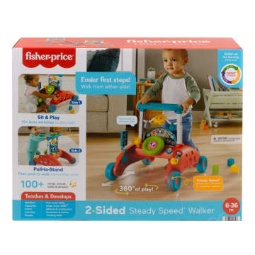 Fisher-Price 2-Sided Steady Speed Walker, Car-themed Baby Learning Toy