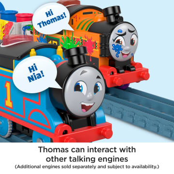 Thomas & Friends Talking Thomas With Annie & Clarabel Motorized Toy Train With Sounds & Phrases