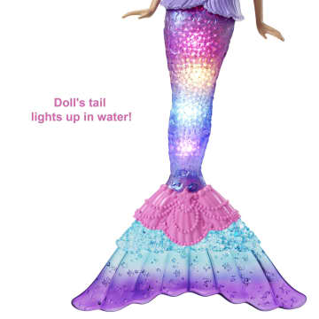 Mermaid Barbie Doll With Water-Activated Twinkle Light-Up Tail, Pink-Streaked Hair