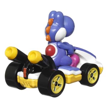 Hot Wheels Mario Kart Veículo de Brinquedo Yoshi Standard Kart Azul Escuro