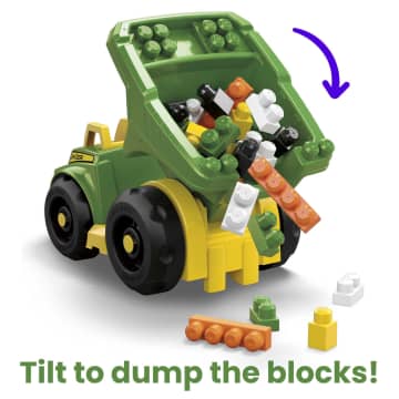 MEGA BLOKS Fisher-Price Building Toy Blocks John Deere Dump Truck (25 Pieces) For Toddler