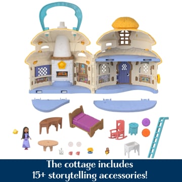 Disney's Wish Mini Doll & Dollhouse Playset, Asha Of Rosas Cottage With Micro Doll, Star Figure & 15+ Furniture & Accessories, Travel Toys - Image 4 of 6