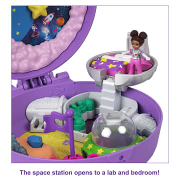Polly Pocket Saturn Space Explorer Compact, 2 Micro Dolls & Accessories