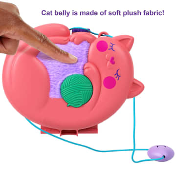 Polly Pocket Starring Shani Cuddly Cat Purse, 2 Micro Dolls, 18 Accessories, Pop & Swap Peg Feature, 4 & Up