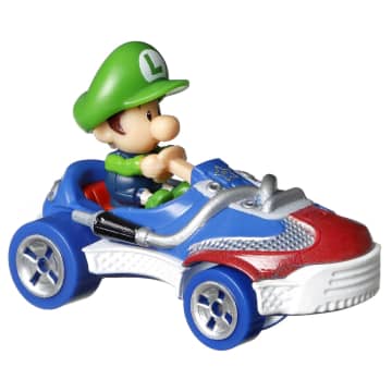 Hot Wheels Mario Kart Vehículo de Juguete Baby Luigi Sneeker