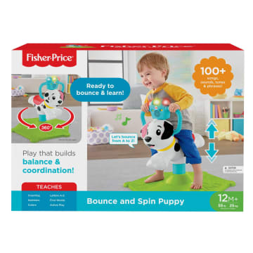 Fisher-Price Bounce And Spin Puppy, Stationary Musical Ride-On Toy