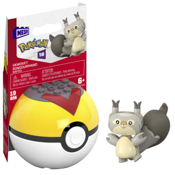 MEGA Pokémon Juguete de Construcción Pokebola Coleccionable de Skwovet - Image 1 of 2