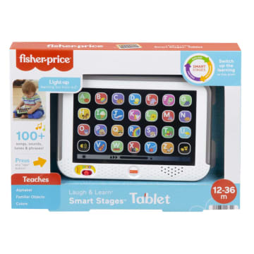 Fisher-Price Pretend Tablet Learning Toy With Lights And Music, Gray, Baby And Toddler Toy