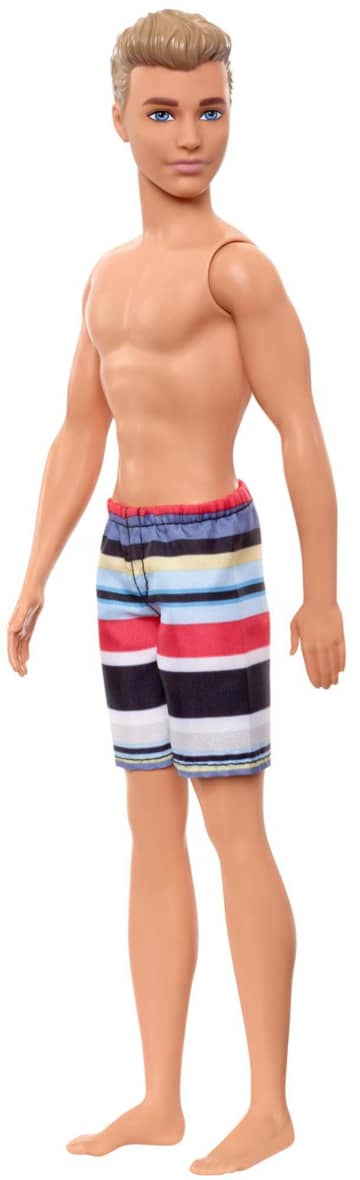 Barbie Ken Beach Doll Wearing Striped Swimsuit, For Kids 3 To 7 Years Old