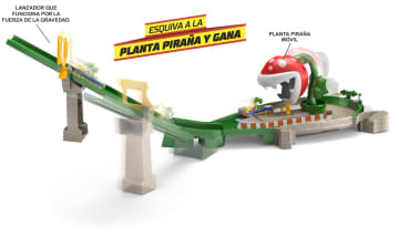Hot Wheels Mario Kart Pista de Juguete Planta Piraña