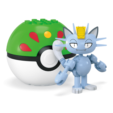 MEGA Pokémon Alolan Meowth Building Toy Kit, Poseable Action Figure (28 Pieces) For Kids