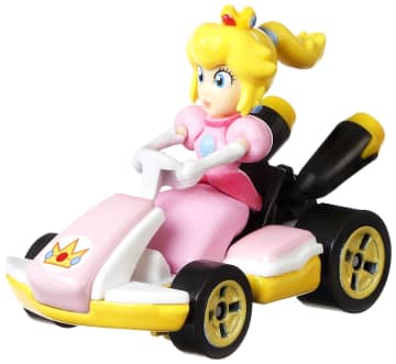 Hot Wheels Mario Kart Veículo de Brinquedo Kart Padrão Princesa Peach - Imagem 1 de 5