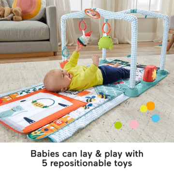 Fisher-Price 3-In-1 Baby Gym With 5 Sensory & Fine Motor Toys For Newborn To Toddler Play