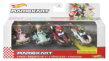 Hot Wheels Mario Kart Vehicle 4-Pack With 1 Exclusive Collectible Model - Imagen 6 de 6