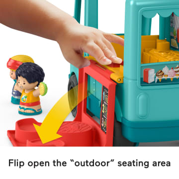 Fisher-Price Little People Food Truck Toy With Music Sounds And 2 Figures, Toddler Pretend Play