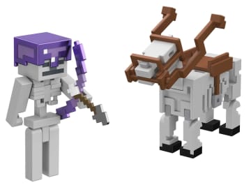 Minecraft Vanilla Figura de Brinquedo Pacote Cavalo com Armadura de Esqueleto de 3.25