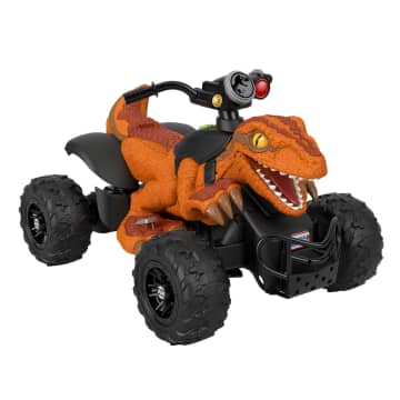 Power Wheels Jurassic World Dino Racer Battery-Powered Ride-On ATV Dinosaur Toy, Orange