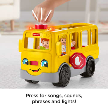 Fisher-Price Little People School Bus Toy With Lights And Sounds, 2 Figures, Toddler Toy