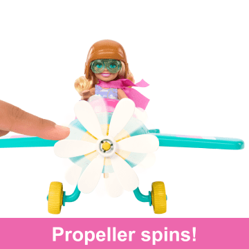 Barbie Chelsea Can Be… Plane Doll & Playset, 2-Seater AIrcraft With Spinning Propellor & 7 Accessories - Image 2 of 4