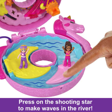 Polly Pocket Dolls And Playset, Unicorn Toys, Sparkle Cove Adventure Unicorn Floatie Compact - Imagem 3 de 6