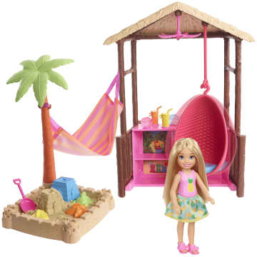 Barbie Chelsea Doll Tiki Hut Playset With Moldable Sand