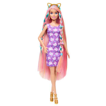 Barbie Ultra Chevelure Poupée, Robes, 10 Accessoires de Coiffure - Image 4 of 5