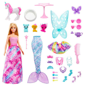 Barbie Dreamtopia Advent Calendar With Doll And 24 Surprises Like Pets, Clothes And Accessories
