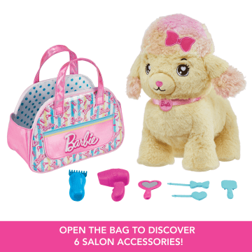 Barbie Stuffed Animals, Poodle With themed Purse And 6 Accessories, Salon Pet Adventure - Imagen 3 de 6