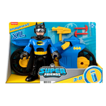 Imaginext DC Super Friends Batman Toys, XL Batcycle And Batman Figure, 10-Inches - Image 6 of 6